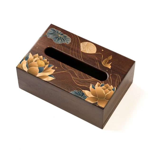 Hộp giấy ăn chữ nhật 21x14 cm óc chó