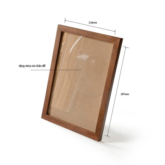 Khung ảnh viền bằng 21x30cm màu tối