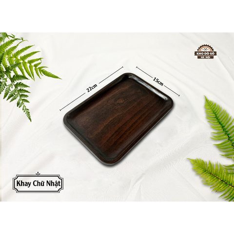 khay chữ nhật 22x15cm màu tối