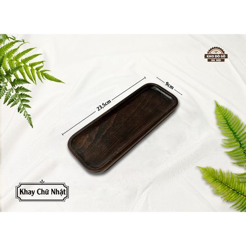 Khay chữ nhật 23,5x9cm màu tối