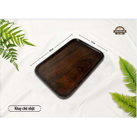 Khay chữ nhật 25x17cm màu tối