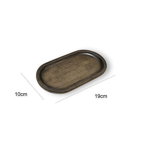 Khay Oval 19x10cm màu đen