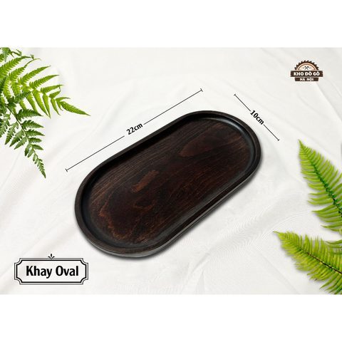 Khay Oval 22x10cm màu tối